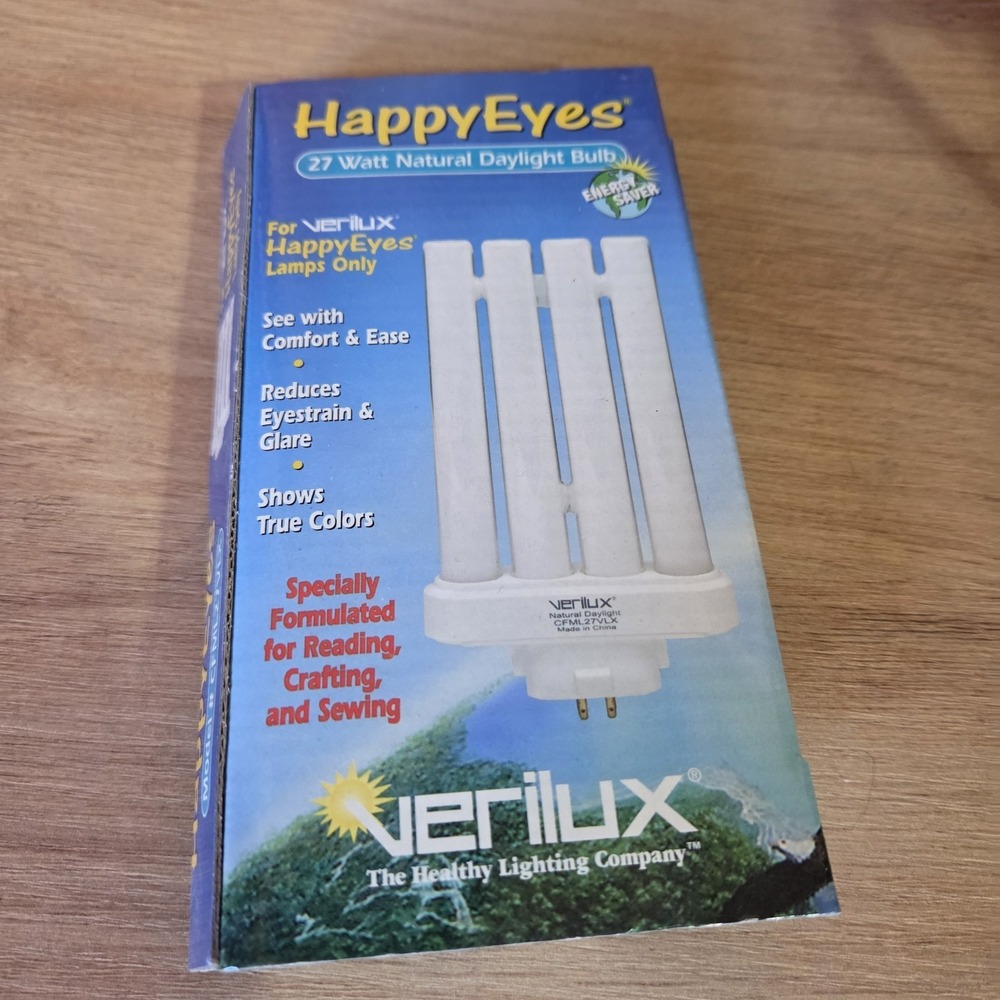 Verilux Happy Eyes CFML27VLX 27 Watt Natural Daylight Replacement Light Bulb New